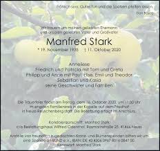 Alle Traueranzeigen für Manfred Stark