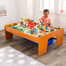 Kidkraft Ride Around Town Wooden Train Set Table With 100 Accessories Included Walmart Com In 2020 Wooden Train Set Table Train Set Table Wooden Train Set