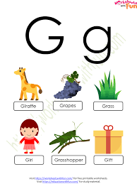 Writing practice letter g printable worksheet for preschool / kindergarten kids to improve . English Preschool Alphabet Letter G Concept