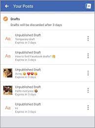 Go to facebook and try to write something on your 'what's on your mind' column. How To Find Drafts On Facebook App For Android And Iphone