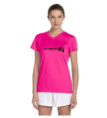 Black And Pink New Balance Shirt Ladies Short Sleeve V Neck Pink New Balance Technical Shirt Map Back Close Out No Longer Being Manufactured V Neck T Shirt New Balance Black Mesh T Shirt