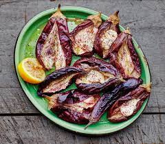 Grilled Eggplant With Garlicky Tahini Yogurt Sauce Bon Appetit Recipe Eggplant Recipes Grilled Eggplant Eggplant Dishes