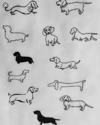 Black And White Dachshund Drawing Pin On Tattoo