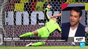 Only gareth mcauley (aged 36 years 203 days) at euro 2016 against wales has scored an own goal in a european championship match at an older age than germany defender mats hummels against france (32 years 181 days). Euro 2021 Mats Hummels Own Goal Gives France 1 0 Win Over Germany Video Dailymotion