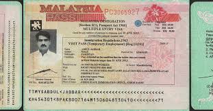 Malaysia visa application centre in bangalore address: Malaysia Visit Pass For Temporary Employment Visa Sticker In Pakistani S Passport 2012