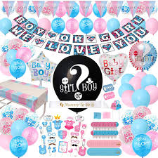 Pick your favorite gender reveal party invitations from our amazing selection of take a look at the different country gender reveal invitation designs from our incredible designers. Amazon Com Gender Reveal Party Supplies 200 Pieces 36 Inch Reveal Balloon Boy Or Girl Banner Mommy To Be Sash Baby Shower Decorations Foil Balloons And Boy Or Girl Balloons Team Girl