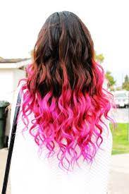 Or simply a way to unleash your inner mermaid for a few months without committing to all over blue hair. Temporary Hot Pink Ombre Dip Dye Hair Chalk Hair Styles Dip Dye Hair Cool Hair Color