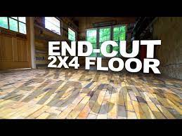Cut the 2″x4″ or 4″x6″ in 3/4″ or 1″ slices. Installing An End Grain 2x4 Floor In My Workshop Youtube