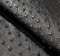 Ostrich Skin Leather Black Color (%100 Genuine Natural Skin ...