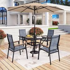5pc Patio Set With Steel Table