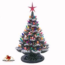 Ceramic Christmas Tree With Snow With Lots Of Color Lights And Star 16 Inches Tall Green Holly Electric Base Made To Order Christmas Tree With Snow Retro Christmas Tree Ceramic Christmas Trees