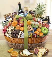 This basket contains five (5) gourmet items and includes any combination of the following gourmet treats: Distinctive Fruit Sweets Gift Basket