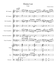 donna lee sheet music for piano trumpet alto saxophone