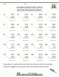 subtraction with regrouping octopus math worksheets 99worksheets