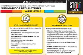 Alert level 3 railway operations directions, 30 may 2020; Summary Of Level 3 Regulations Sa Corona Virus Online Portal