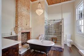 What bathrooms can be completed with brick walls or ceilings? Bring Rugged Warmth To Your Bathroom With Exposed Brick Houzz Uk
