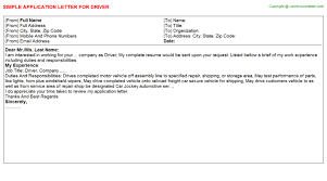 Learn to write a cover letter for your internal application. Driver Application Letters
