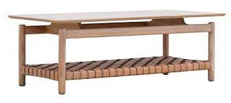 Seed Leather Coffee Table In Natural Woven Leather Leather Coffee Table Indoor Outdoor Furniture Furniture