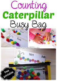Have the children do one page each day and assemble into an number book. Counting Caterpillar Busy Bag Printable Numbers 1 10