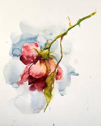 Valerie Mafrica On Instagram Les Roses Fanees Sont Les Plus Expressives Waterblog Watercolo Watercolor Paintings Original Watercolor Painting Watercolor