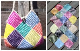 *we realise that knitting pattern lingario can be pretty confusing if it's not something you're used to. Knit Garter Stripe Square Bag Free Knitting Pattern