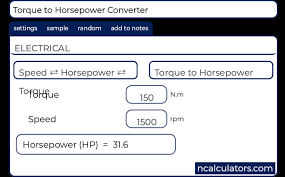 Torque To Horsepower Converter Ncalculators Calculator
