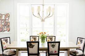 Seat covers dining room chairs; Reclaimed Wood Dining Table With French Floral Dining Chairs Contemporary Dining Room
