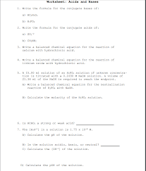Predicting products for gas producing and neutralization double displacement reactions. Solved Worksheet Acids And Bases 1 Write The Formula Fo Chegg Com