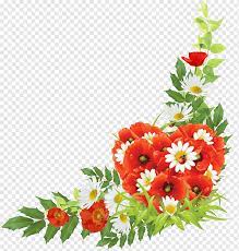 Here are flower borders and flower frames, round and square, vintage and line borders. Red White And Green Flower Illustration Android Corner Flowers Flower Arranging Flower Annual Plant Png Pngwing