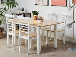 Most recent first date browse our wide selection of elaborately carved traditional dining chairs, or comfortably casual woven dining room chairs to match your style perfectly. Extending Wooden Dining Table 120 150 X 80 Cm Light Wood And White Houston Beliani De