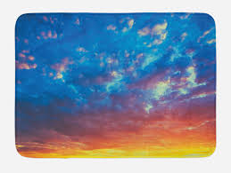 Karmesinrote bäume, kobaltblaue wege, ein lindgrüner himmel oder. Gelb Und Blau Badematte Dramatischer Himmel Ebay