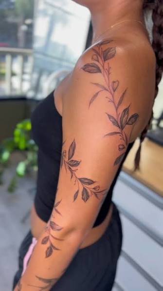 Wrap Around Leaf Tattoo