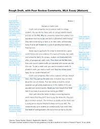 Not sure what to do with your brainstorming notes and freewriting? Rough Draft With Peer Review Comments Mla Essay
