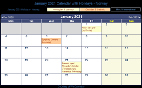 You can download calendar templates as two formats; Print Friendly January 2021 Norway Calendar For Printing