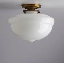12 Schoolhouse Acorn Shade Flush Mount Light Fixture Handblown Glass Usa Made Light Fixtures Flush Mount Flush Mount Lighting Antique Light Fixtures