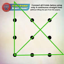Nine dots are placed in three rows of each three dots, as shown in the picture. Facebook
