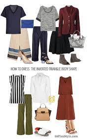 Inverted Triangle Body Shape A Capsule Wardrobe For The Inverted Triangle Inverted Triangle Body Inverted Triangle Outfits Triangle Body Shape