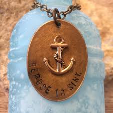 refuse to sink anchor necklace etsy