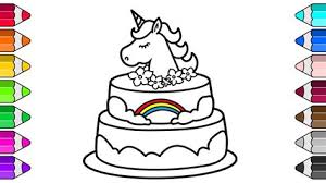 If you love cake or just want to color one, print all of our coloring pages for free. Rainbow Unicorn Cake Coloring Pages Coloring And Drawing