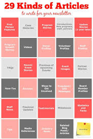 What Kinds Of Newsletter Articles Should You Write Nonprofit Marketing Article Writing Writing