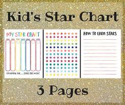 Kids Chore Chart Printable Star Chart For Kids Behavior