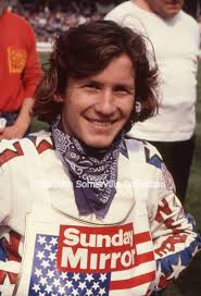 Kelly Moran leaning his Speedway bike hard into a turn with amazing  throttle control. Kelly, aka "Jelly" or the "Jelly Man", was