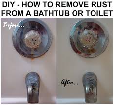 How to clean a fiberglass tub that is stained. How To Remove Rust From Bathtub Toilet Or Sink Easy Diy