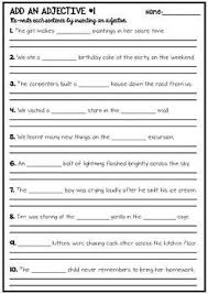 Add The Adjective To The Sentences Worksheet Adjectives Lesson Adjectives Adverbs Worksheet