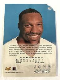 1998 Playoff Absolute John Avery #75 Rookie RC Miami Dolphins