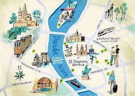Boedapest is namelijk erg betaalbaar! Nik Neves Budapest Map Budapest Budapest Travel Illustrated Map