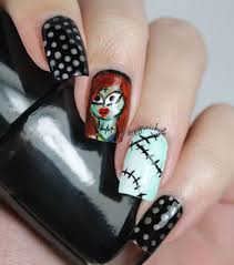Sally From The Nightmare Before Christmas Nail Art Nails Holiday Nail Designs