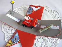 Ich nenne sie mal briefumschlagkarte. Explosionsbox Geldgeschenk Zum Geburtstag Zum Fuhrerschein Zum Auto