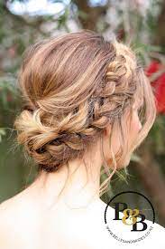 Who says braids are only for short hair? Wedding Hair With Braid Messy Bridal Updo Bridesmaids Hair Hair Styles Bridal Hairstyles With Braids Braided Hairstyles For Wedding