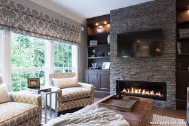 Stackable Stone Fireplace With Built Ins On Each Side For Traditional Family Room And Stacked Traditional Family Rooms Fireplace Built Ins Living Room Tv Wall